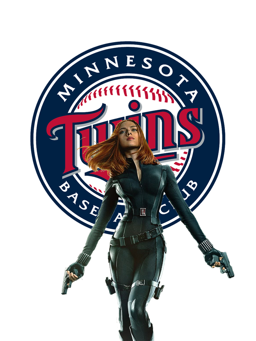 Minnesota Twins Black Widow Logo vinyl decal